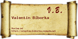 Valentin Bíborka névjegykártya